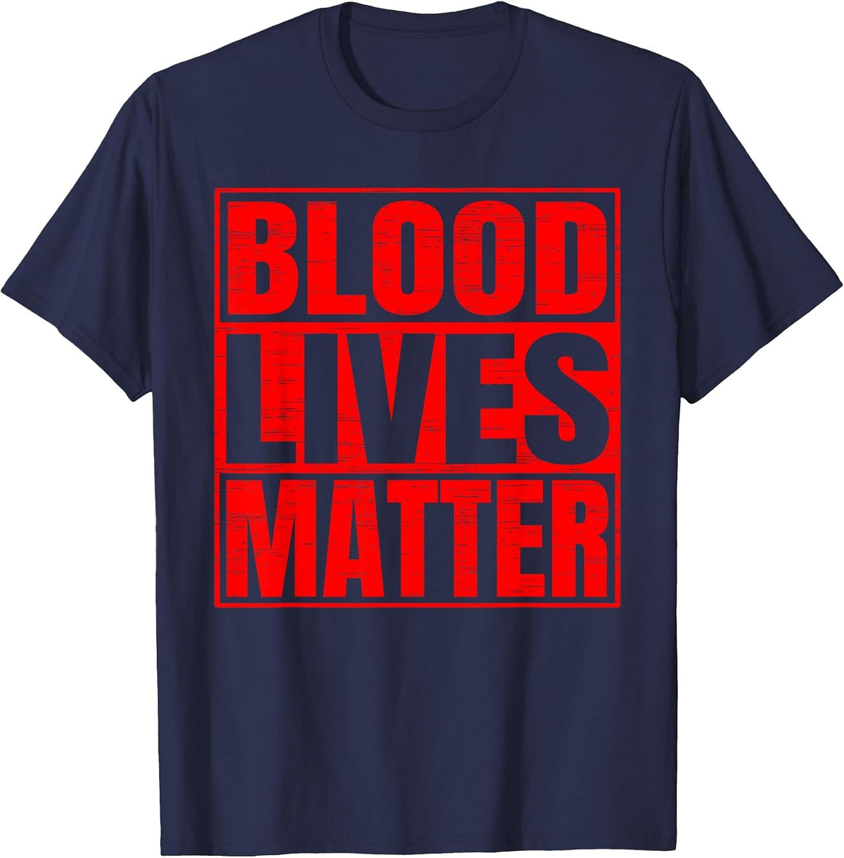 Blood Lives Matter Bloods Gang Hip-Hop Gangster T-Shirt - Navy Blue