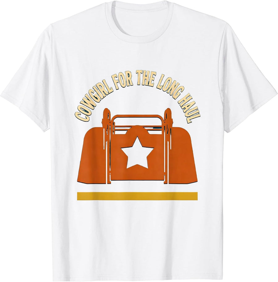 Men's Cowgirl For The Long Haul Western Cowgirl Rodeo Identity T-Shirt - White