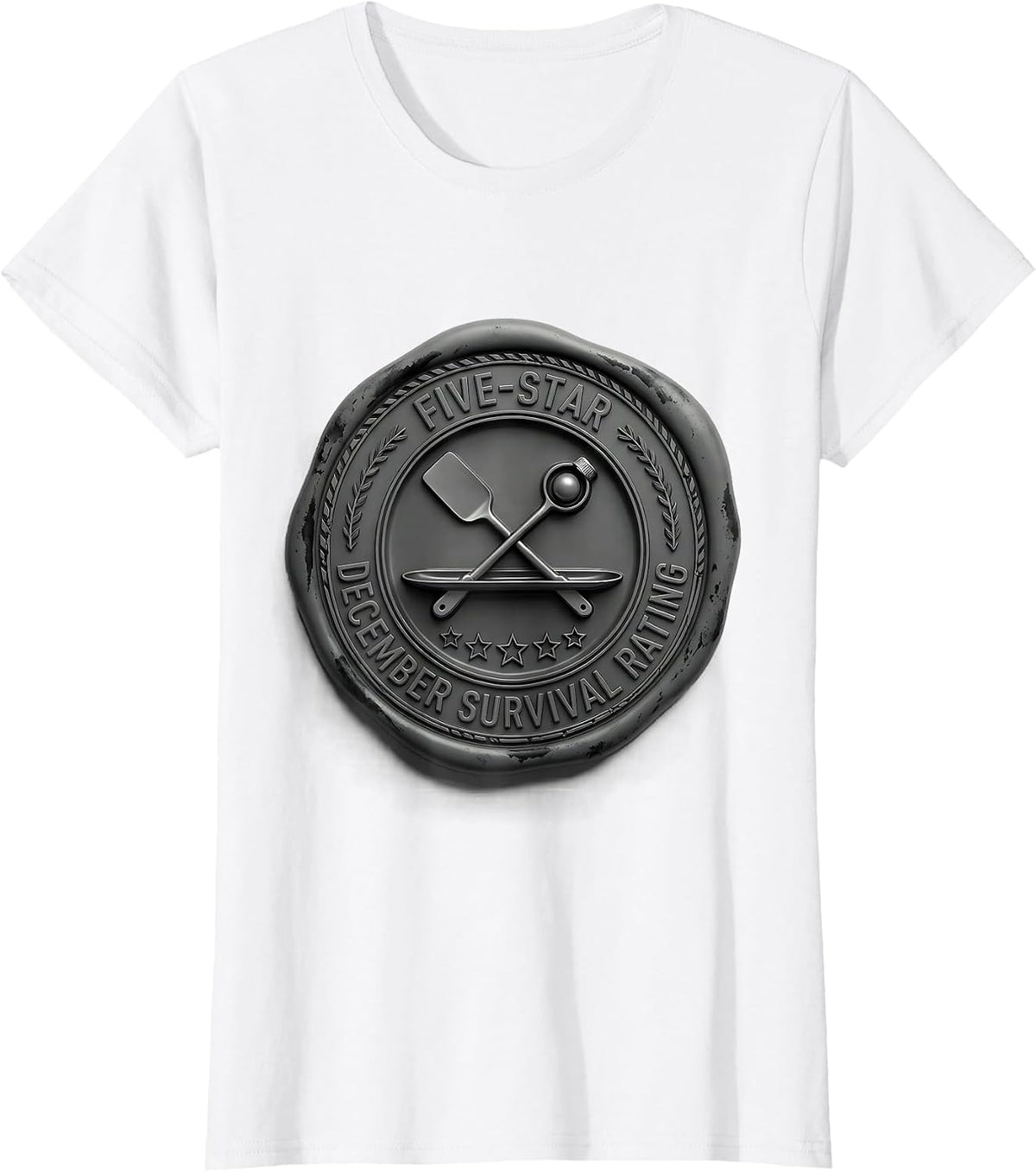 Women's Five-Star December Survival Rating Funny Pharmacy Squad T-Shirt - White