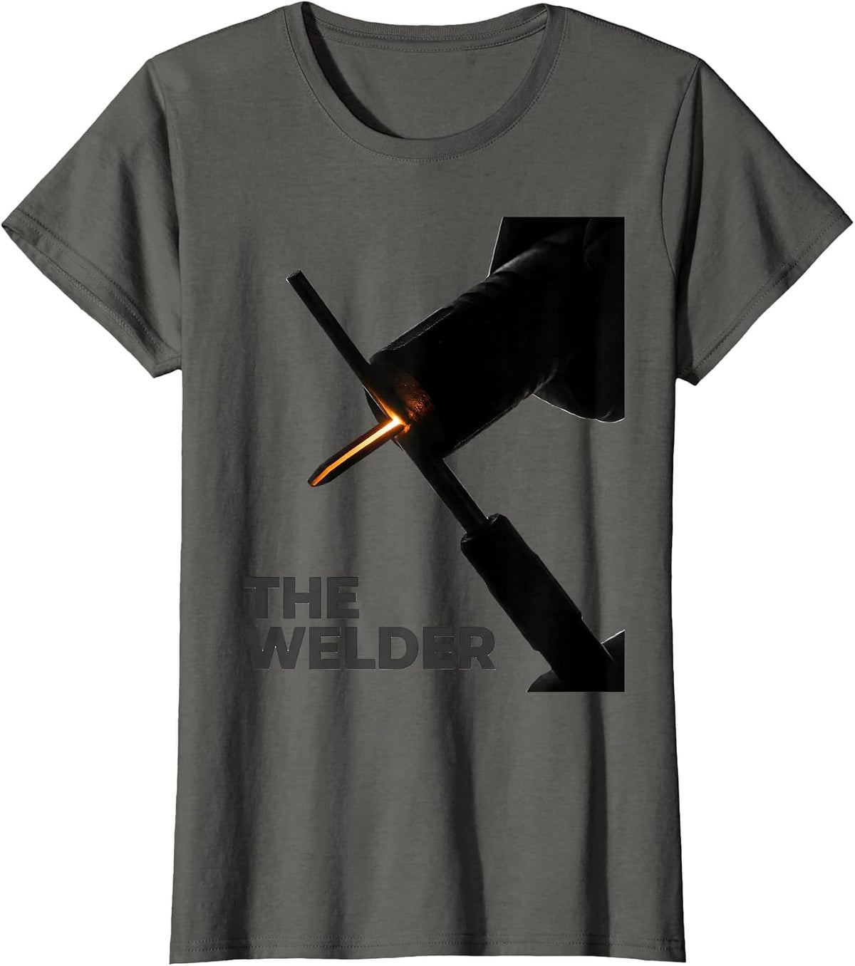 Women's THE WELDER Minimalist Welding Humor Metal Worker Gift T-Shirt - Asphalt Grey