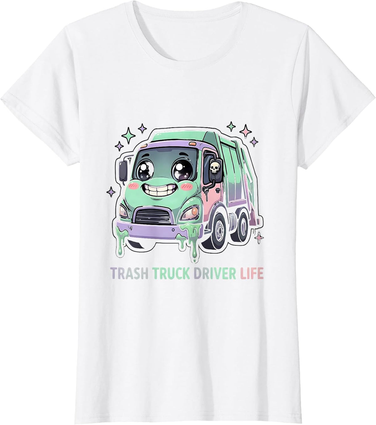 Trash Truck Driver Life Garbage Truck Design T-Shirt - White