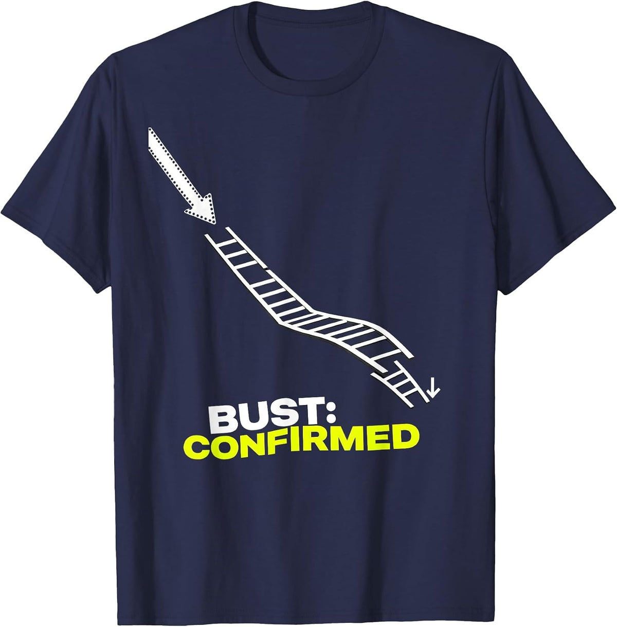 Men's Bust Confirmed New Wave Typography Storm Chaser Tornado T-Shirt - Navy Blue