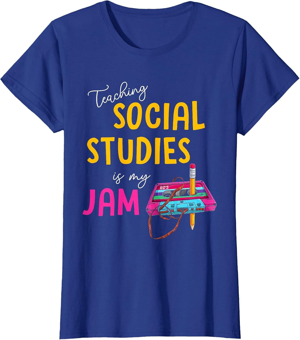 Teaching Social Studies is My Jam Back to School Teacher Kid T-Shirt - Royal Blue