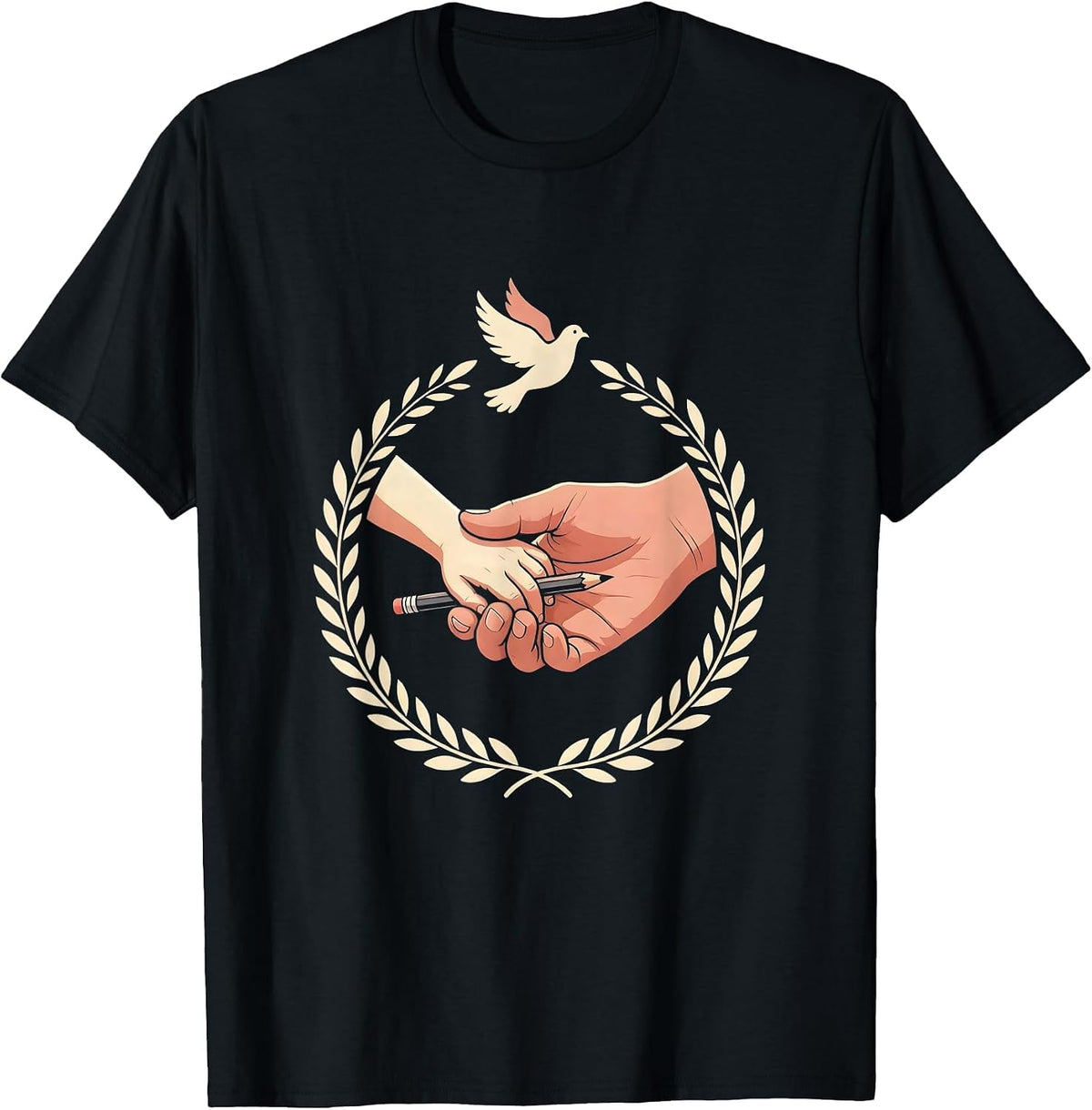 Men's Paraprofessional Teacher's Aide Guiding Student Art T-Shirt - Black