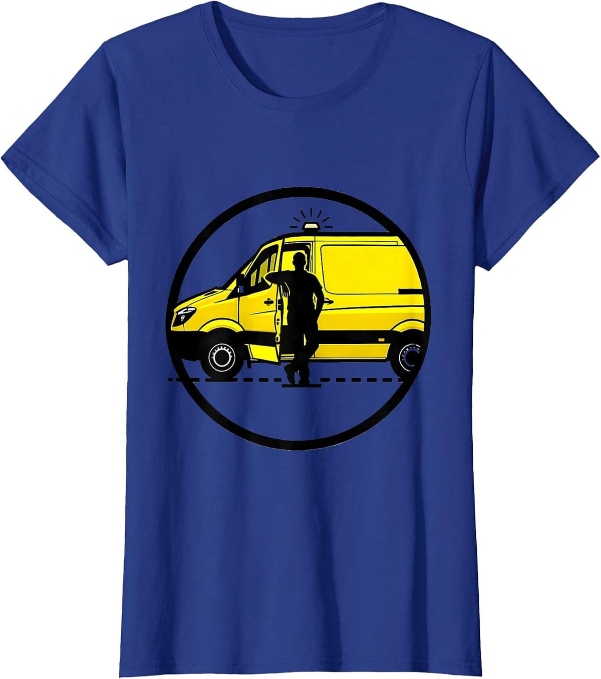 Women's EMS Mannequin Stencil Calm Dark Humor Paramedic Gift T-Shirt - Royal Blue