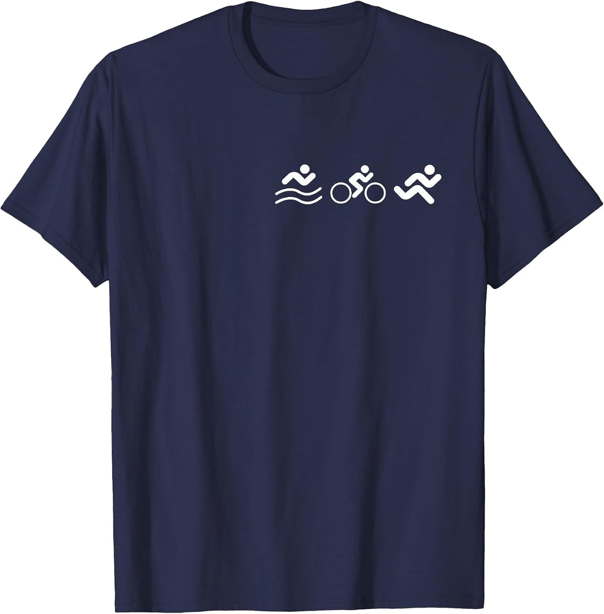 Triathlon Logo Emblem Triathlete Training Professional Triathlon T-Shirt - Navy Blue