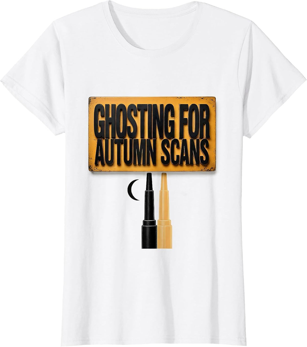 Ghosting For Autumn Scans Wood Type Letterpress Sonographer T-Shirt - White