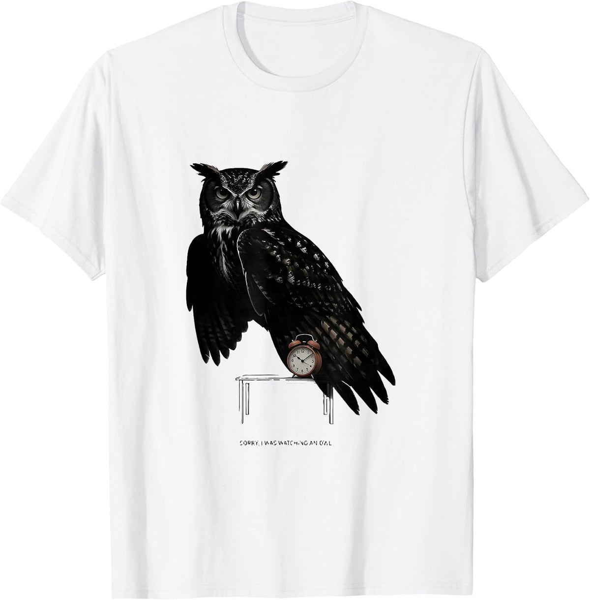 Men's Sorry, I Was Watching An Owl Retro Forest Wildlife Nature T-Shirt - White