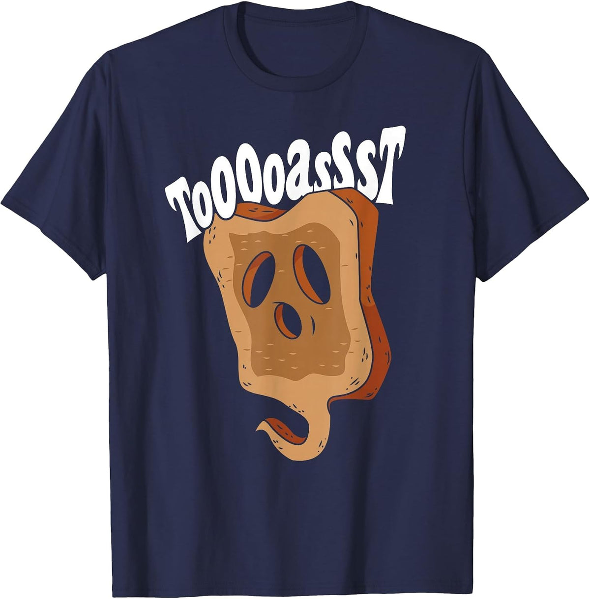 Ghost Toast Halloween Party Breakfast Lover Costume Funny T-Shirt - Navy Blue