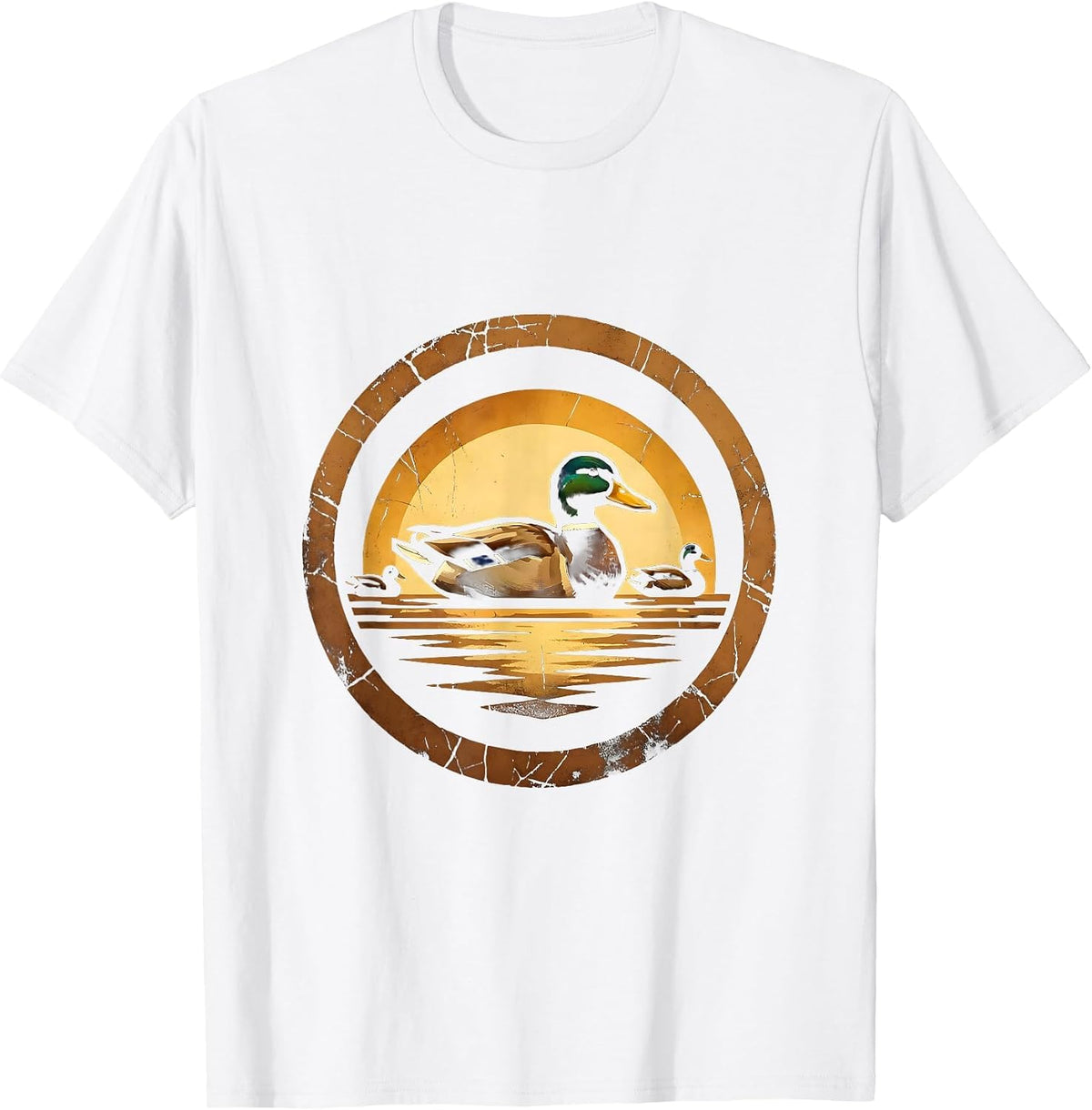 Men's Duck Decoys Floating on Still Water Hunting T-Shirt - White