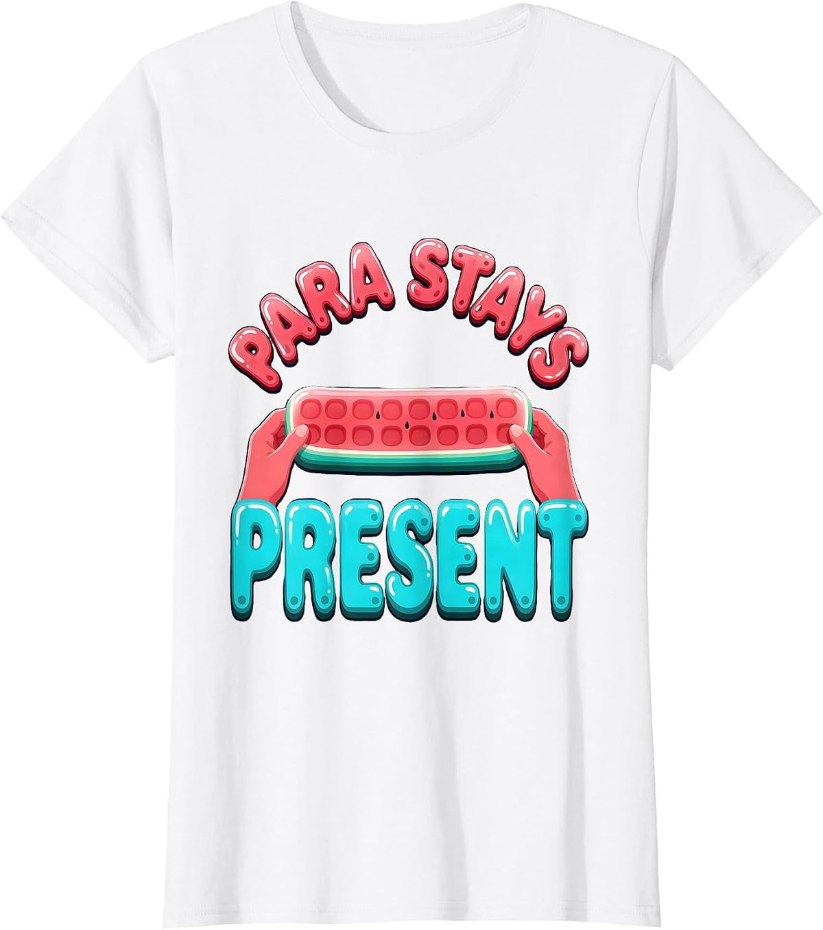 Women's Para Stays Present Funny Paraprofessional Paraeducator T-Shirt - White