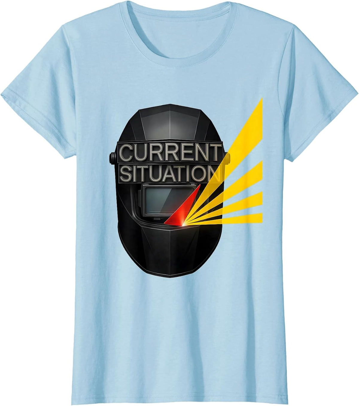 Women's Current Situation Bauhaus Modernist Welder Trade Pride Humor T-Shirt - Baby Blue