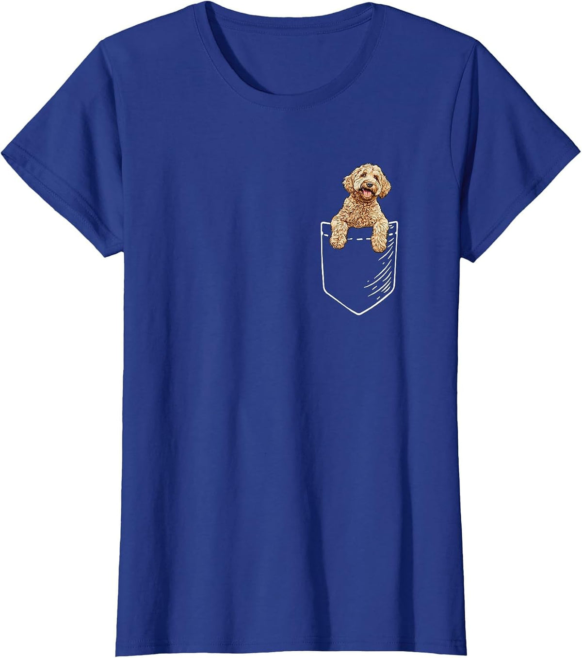 Mens Womens Funny Pocket Kids Goldendoodle Doodle Lover T-Shirt - Royal Blue