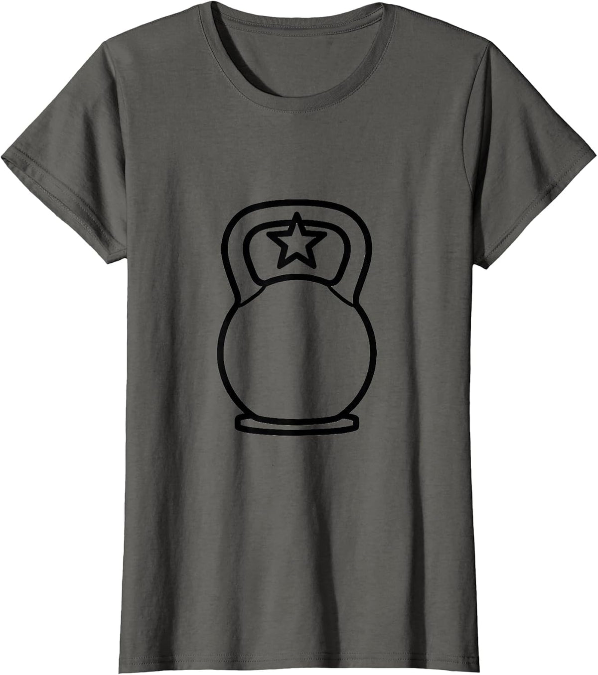 Women's Kettlebell Star Gym Christmas Fitness Humor T-Shirt - Asphalt Grey