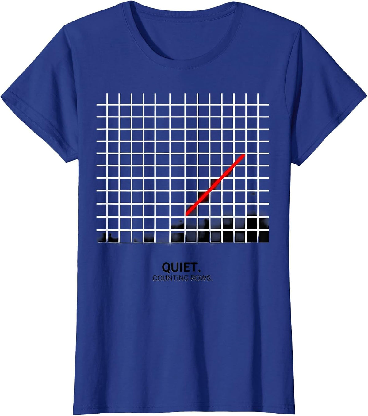 Women's Quiet Counting Rows Funny Crochet Knitting Yarn Craft Humor T-Shirt - Royal Blue