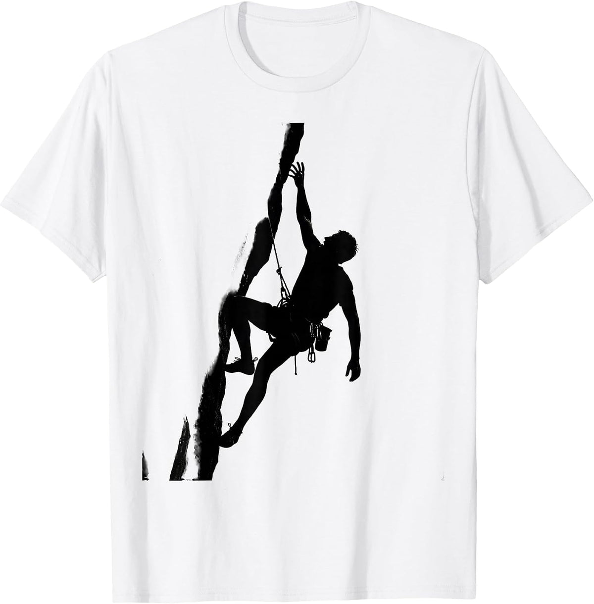 Men's Rock Climber Reaching the Summit Graphic T-Shirt - White