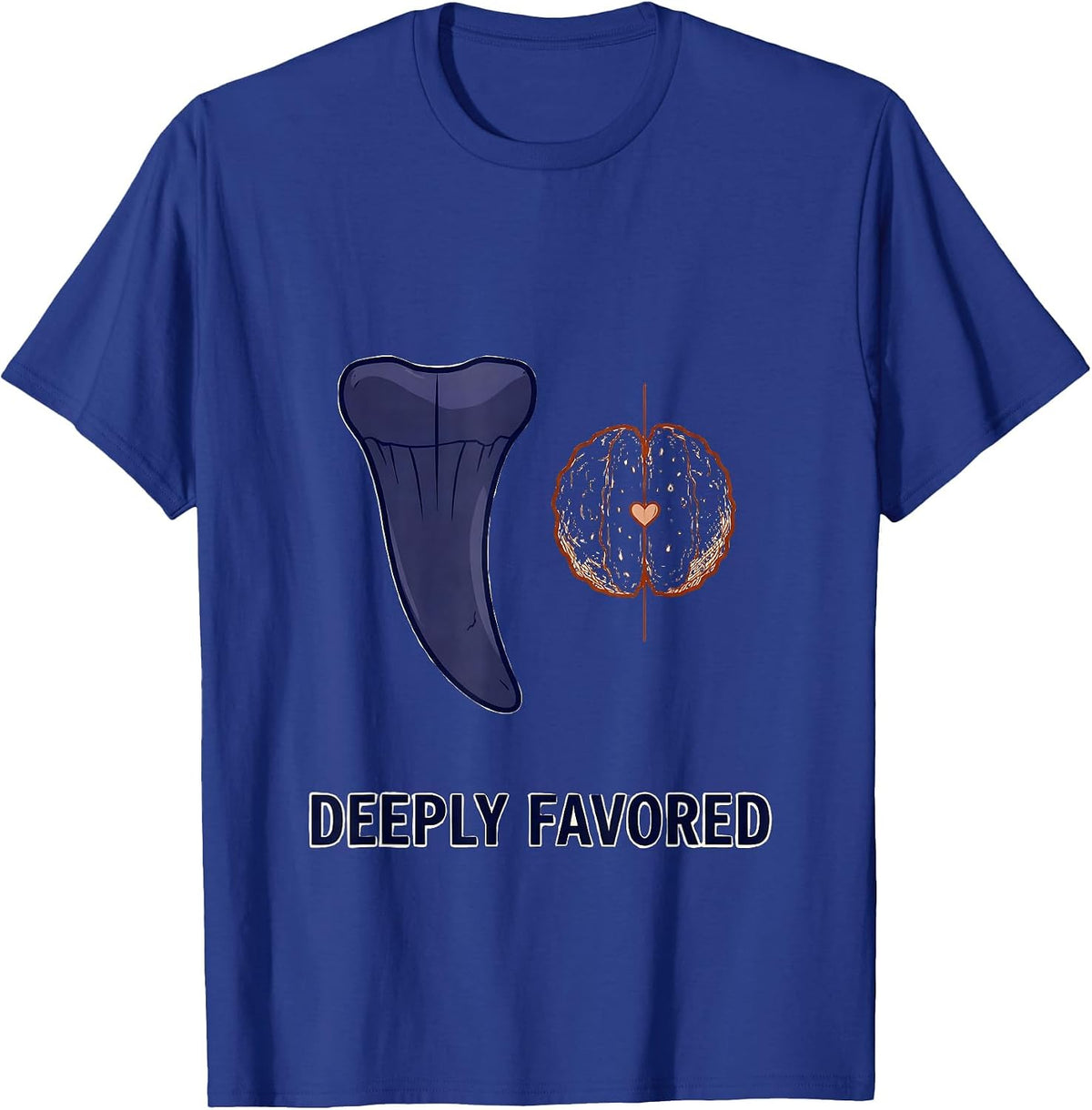 Men's Deeply Favored Funny Shark Lover Valentine Gift Humor T-Shirt - Royal Blue