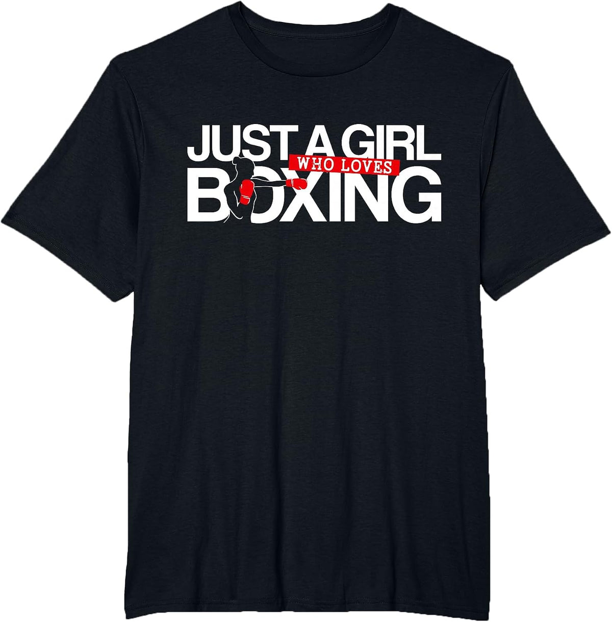 Boxing Vintage Just A Girl Who Loves Boxing T-Shirt - Black