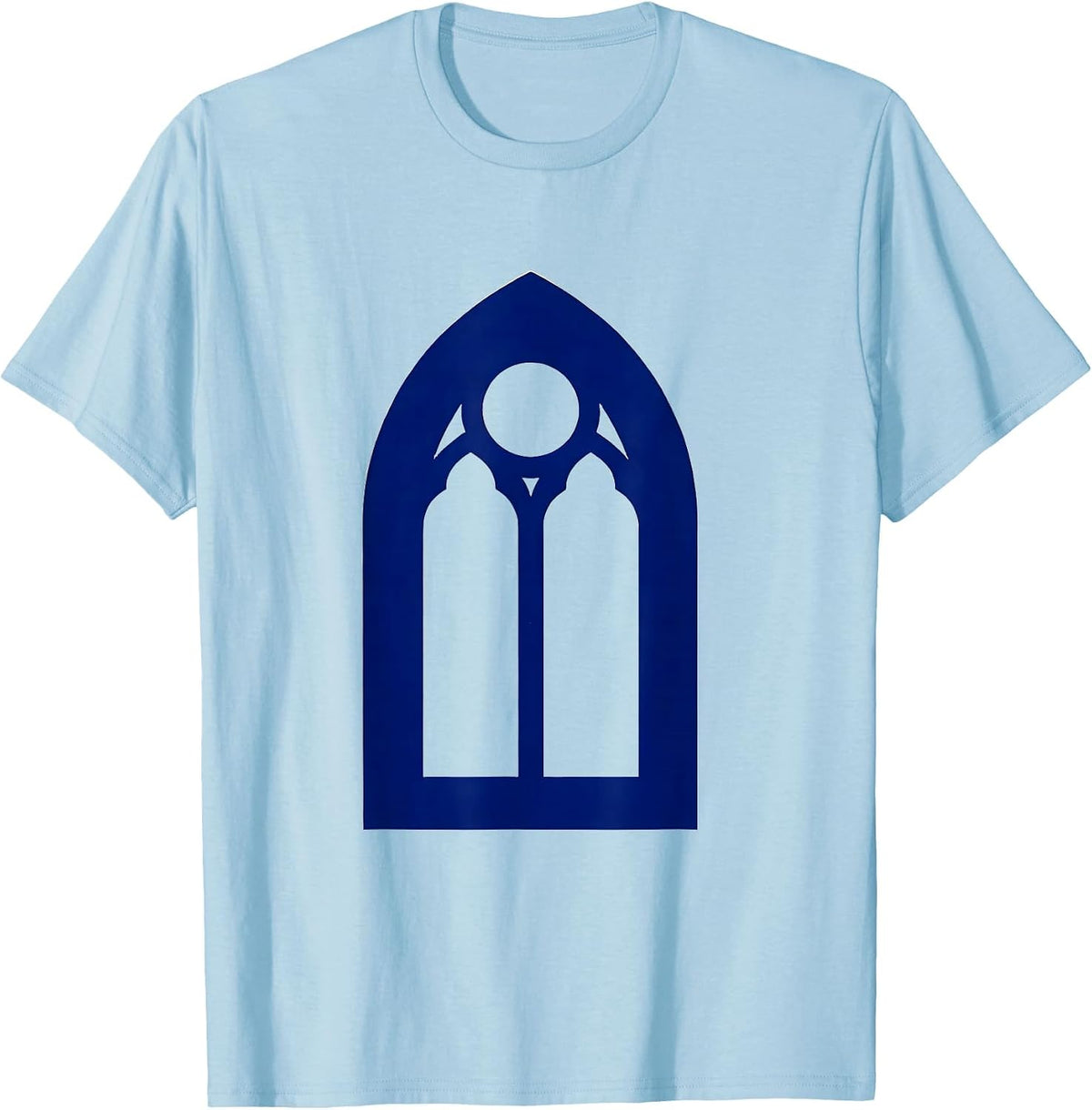 Men's Stained Glass Radiant Sun Faith Graphic Design T-Shirt - Baby Blue