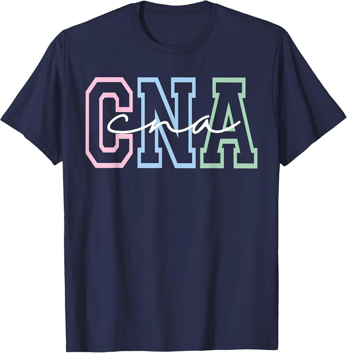 Women CNA Shirt for Nursing Assistants Healthcare RN T-Shirt - Navy Blue