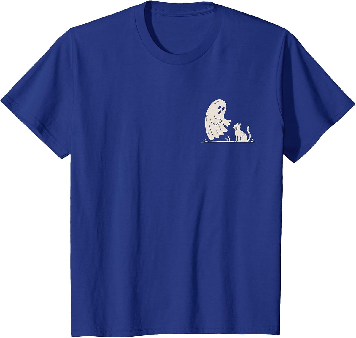 Cat Pocket Ghost Halloween Costume Men Women Kids T-Shirt - Royal Blue