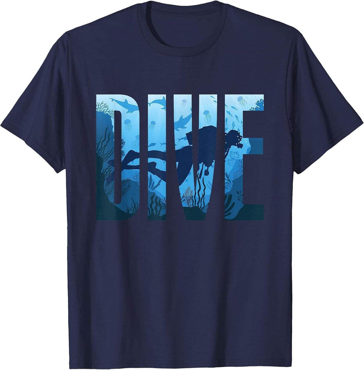 Dive Scuba Diving T-Shirt - Navy Blue