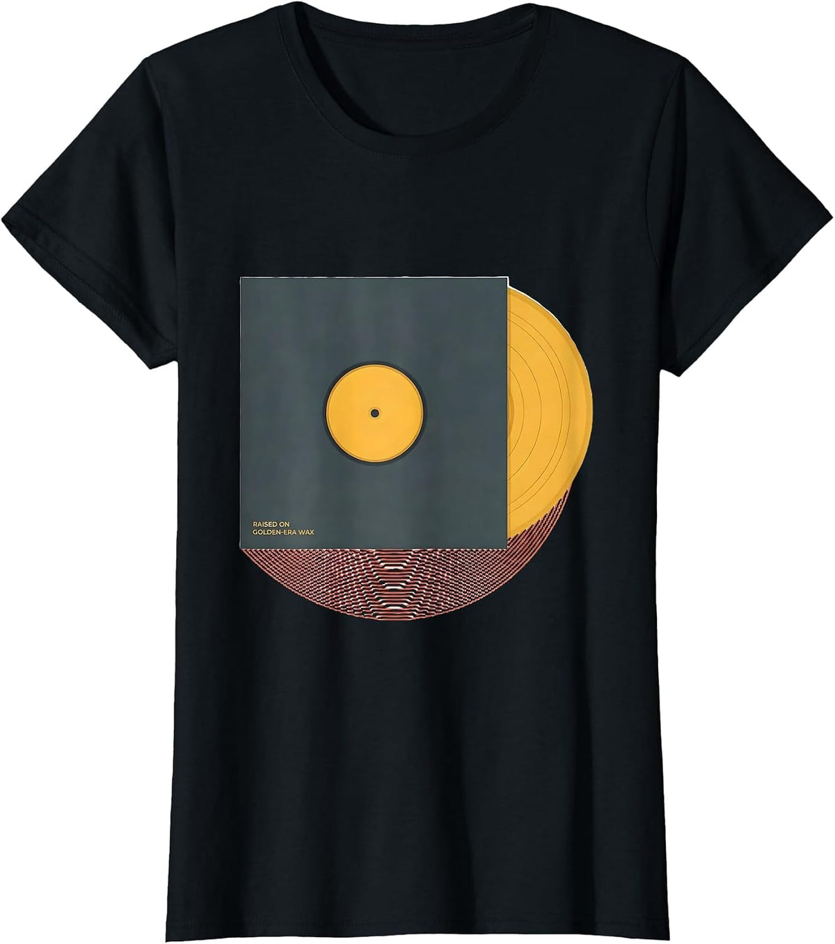 Raised On Golden-Era Wax Vintage 90s Hip-Hop Rap Music Lyric T-Shirt - Black