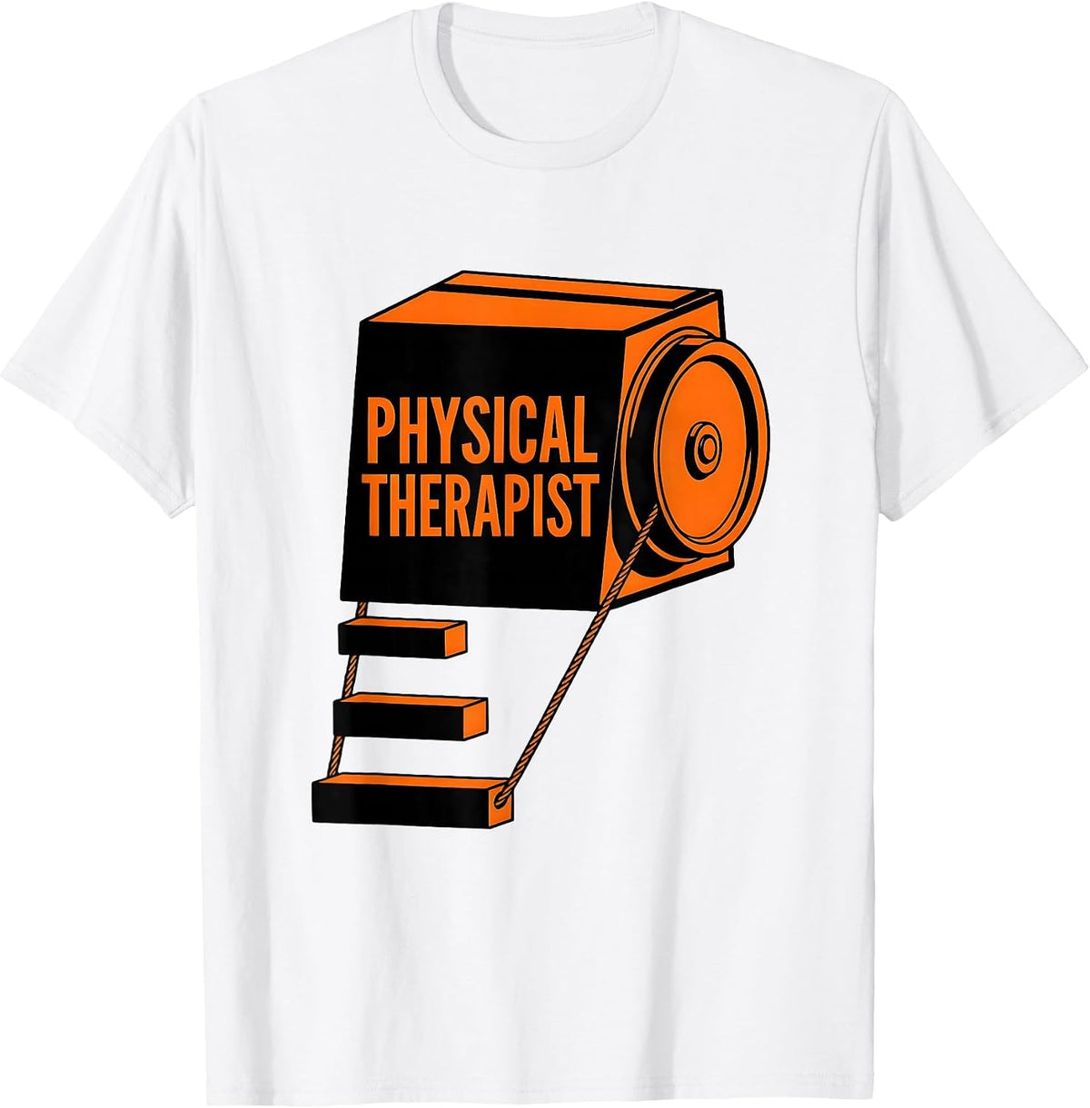 Men's Physical Therapist Geometric Therapy Pulley Design T-Shirt - White