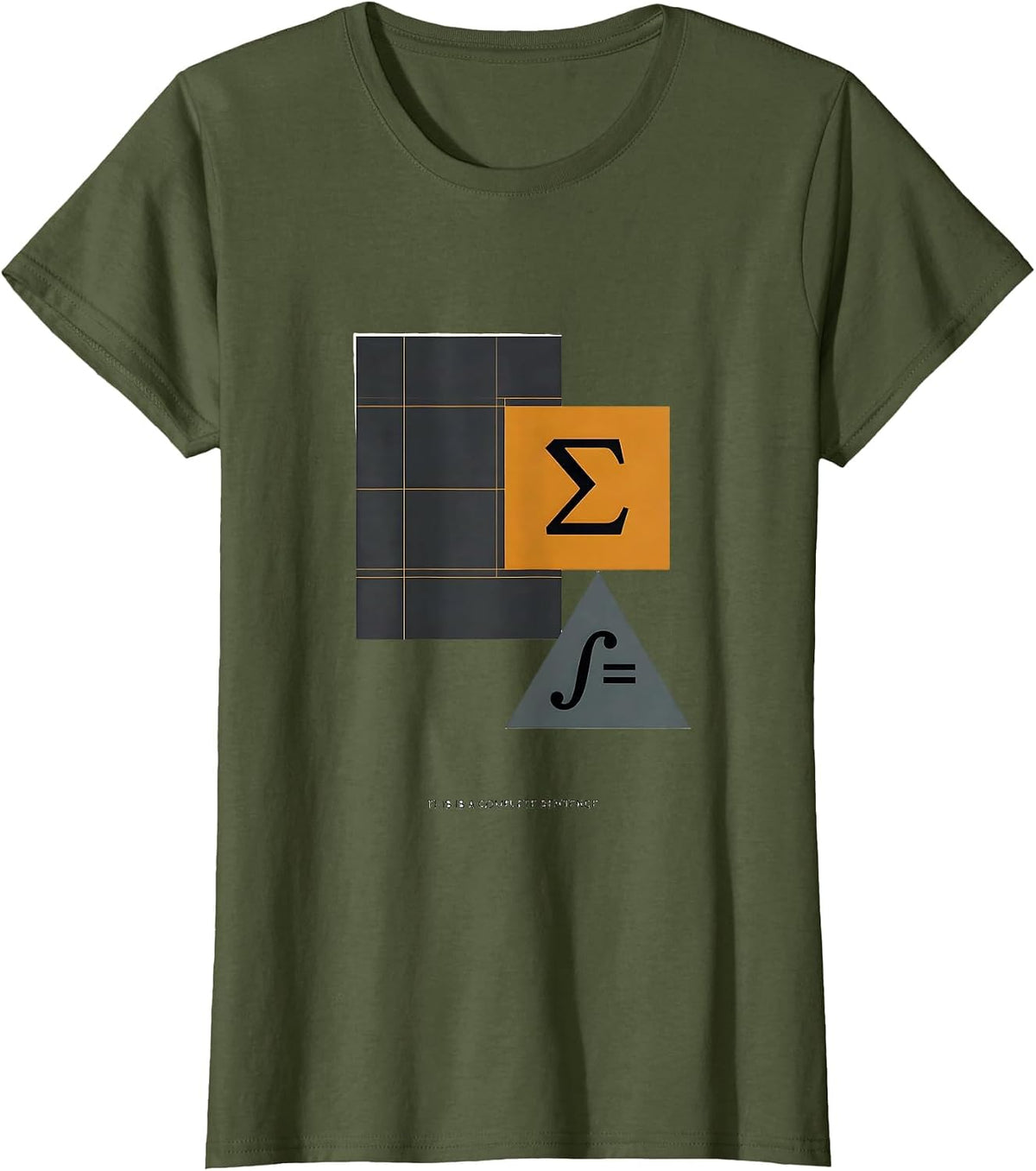 Women's This Is A Complete Sentence Funny Math Teacher STEM T-Shirt - Olive Green