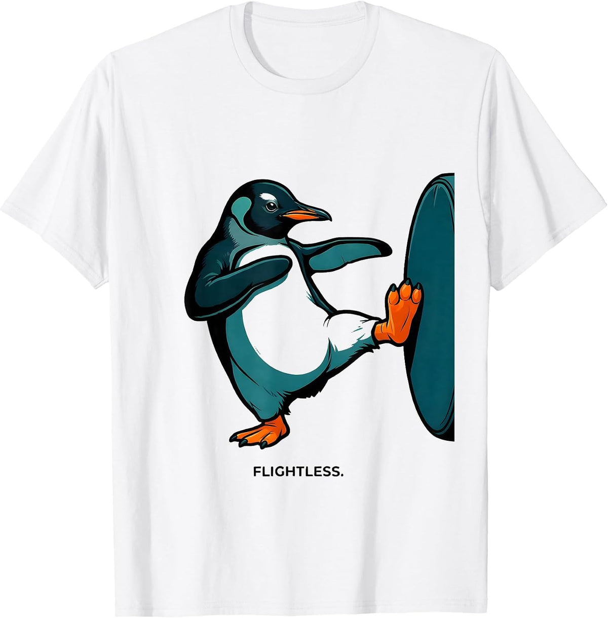 Men's Flight Was Never An Option Tactical Penguin Funny Bird Meme T-Shirt - White