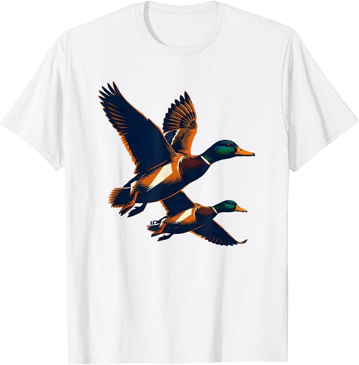 Men's Mallard Duck Hunting Dad Retro Camo Gift T-Shirt - White
