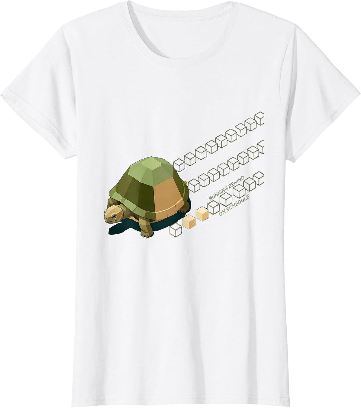 Women's Running Behind, On Schedule Funny Tortoise Lover Gift T-Shirt - White