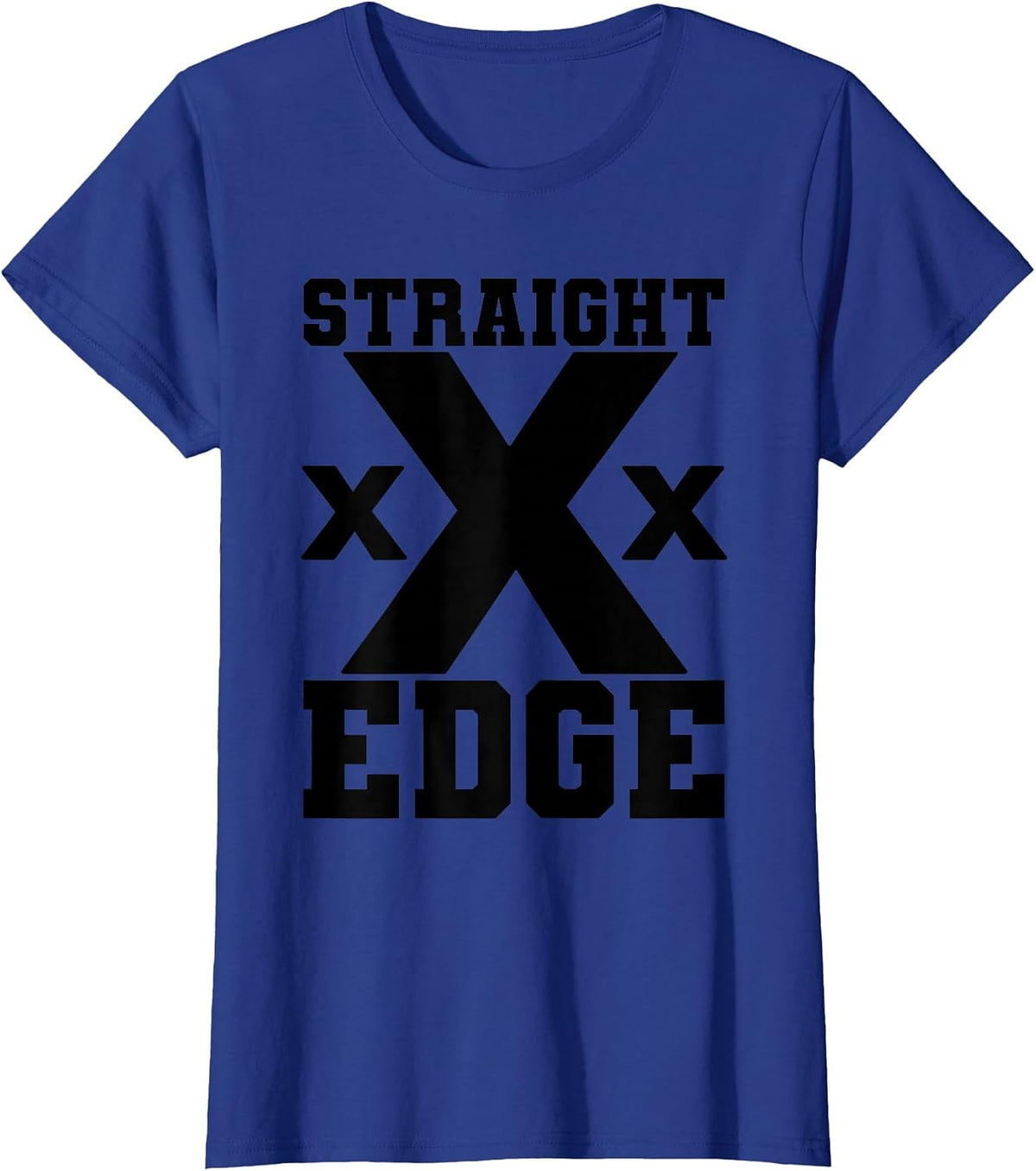 Straight Edge XXX Hardcore Punk Rock HC Vegan sXe Design T-Shirt - Royal Blue