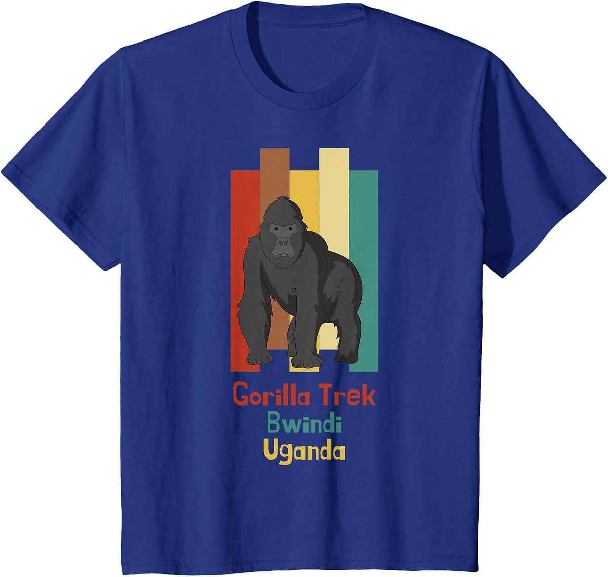 Gorilla Trekking Bwindi Impenetrable Uganda Safari Souvenir T-Shirt - Royal Blue