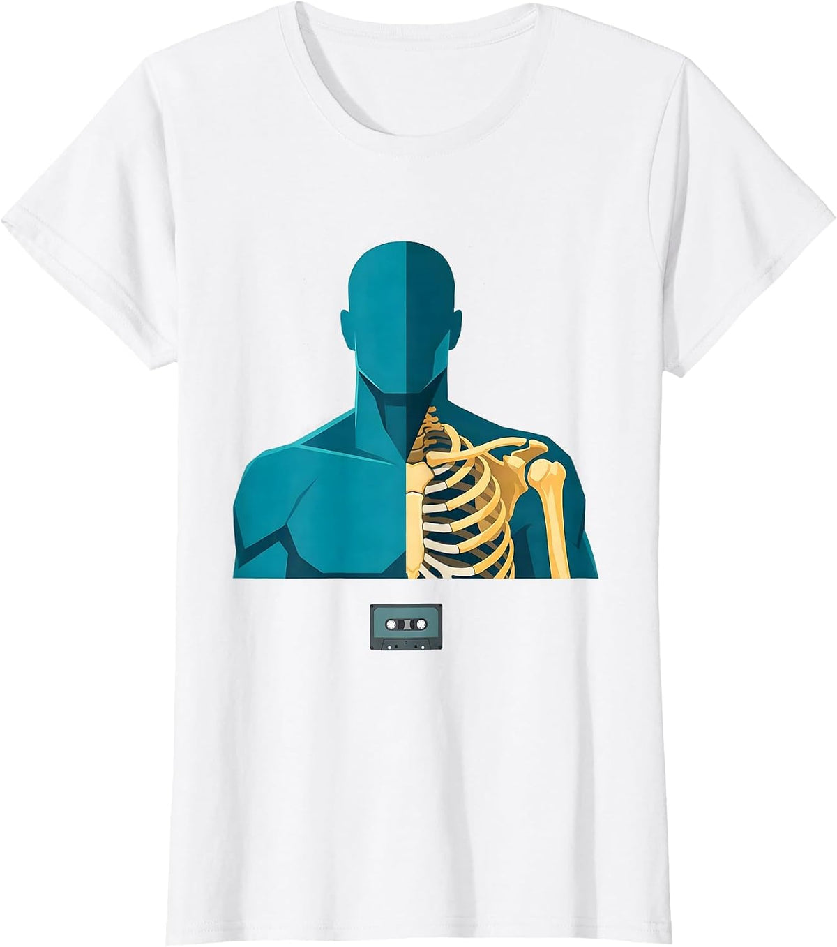 Shoulder and Collarbone Bone Shape Radiology Tech Humor T-Shirt - White