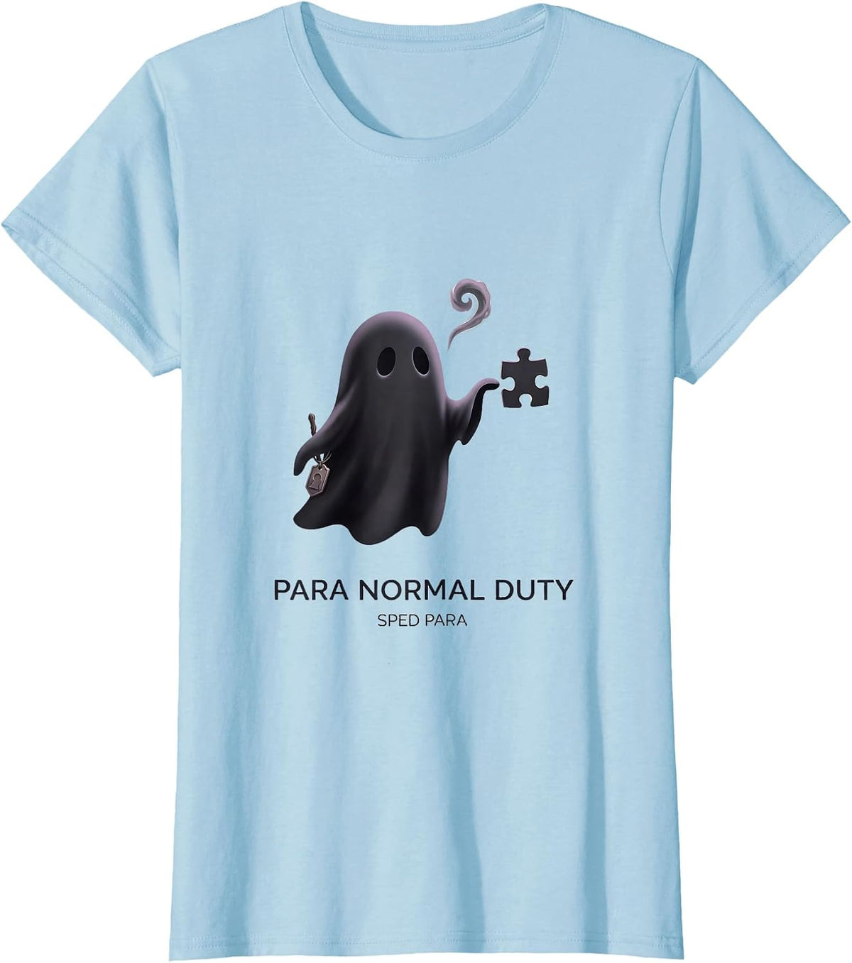 Para Normal Duty SPED Para Funny Ghost Paraprofessional T-Shirt - Baby Blue