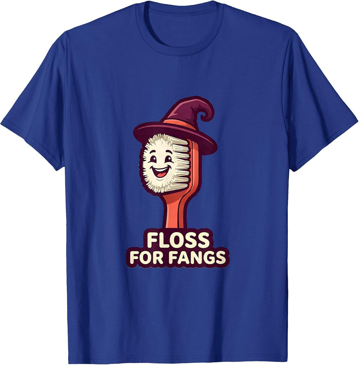 Floss For Fangs Funny Dentist Halloween Dental Hygienist T-Shirt - Royal Blue