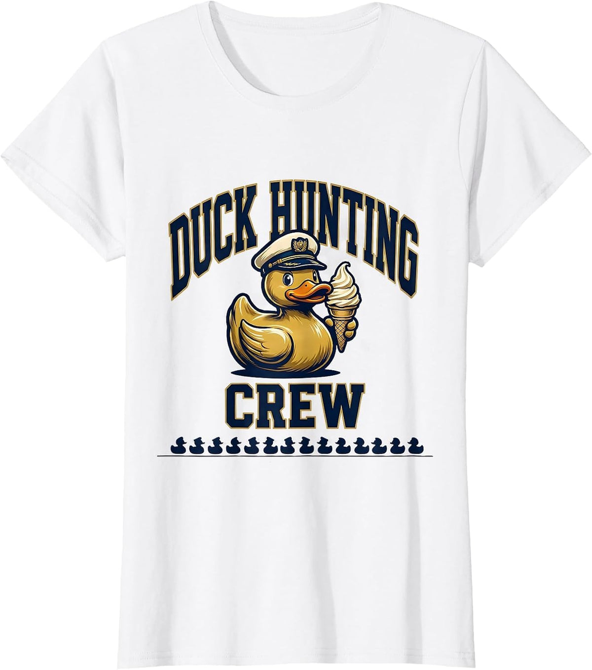 Duck Hunting Crew Funny Cruise Ice Cream Matching Group T-Shirt - White