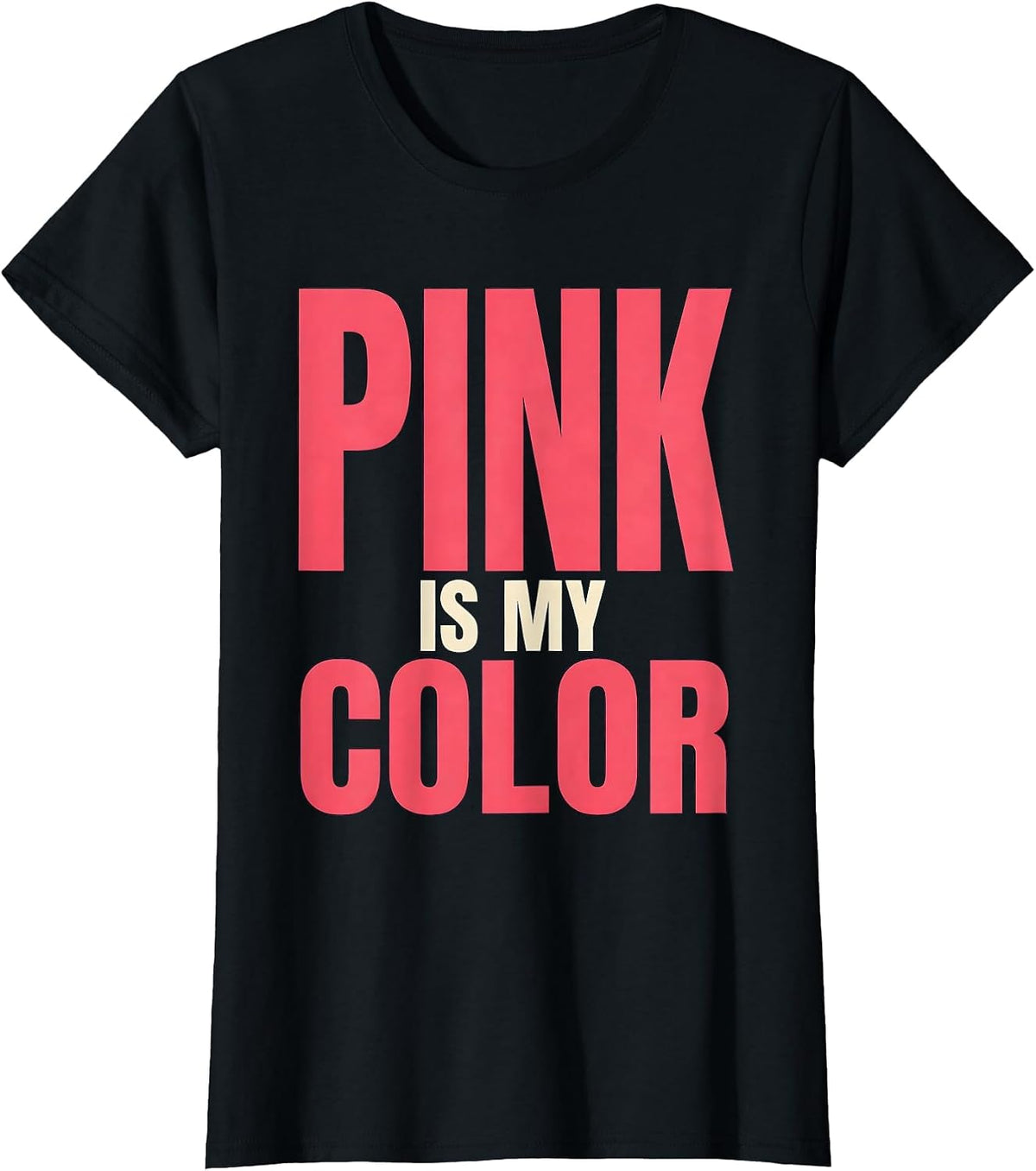 Pink Is My Color Flamingo Lover Design T-Shirt - Black
