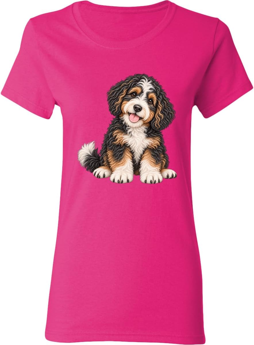 inktastic Bernedoodle Puppy Women's T-Shirt - Cyber Pink