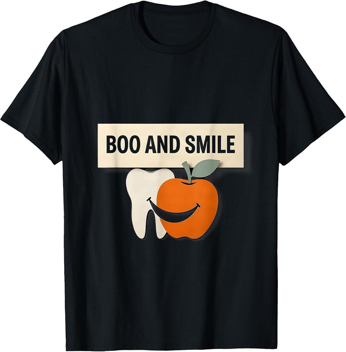 Men's Boo And Smile Funny Dental Hygienist Halloween Work T-Shirt - Black