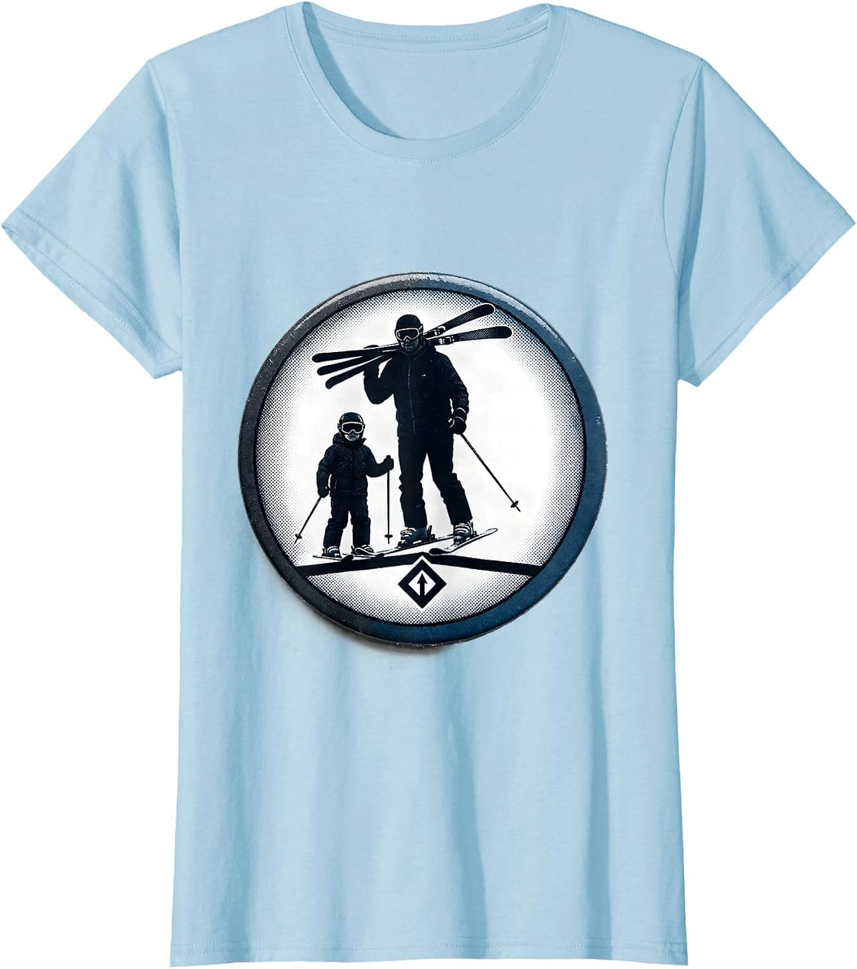 Sealed Skier Badge Family Skiing Humor T-Shirt - Baby Blue