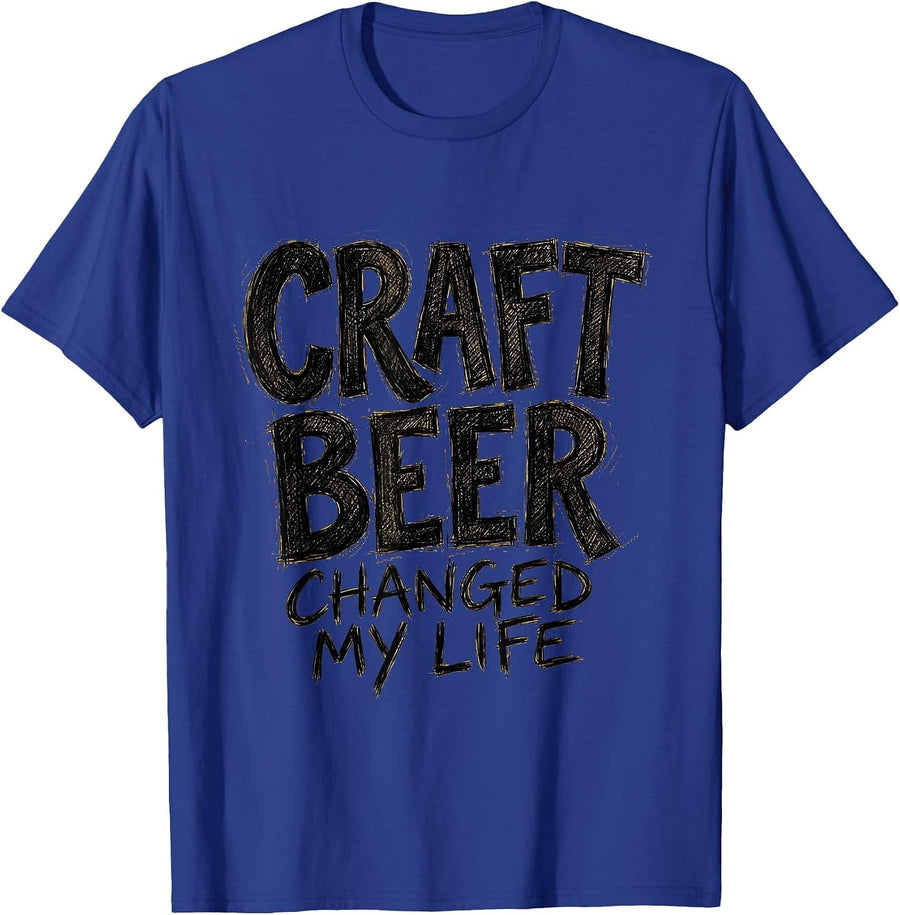 Craft Beer Changed My Life Brewing Design T-Shirt - Royal Blue