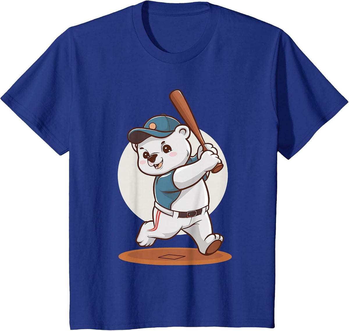 Cute Polar Bear Playing Baseball Design Adorable Baseball T-Shirt - Royal Blue