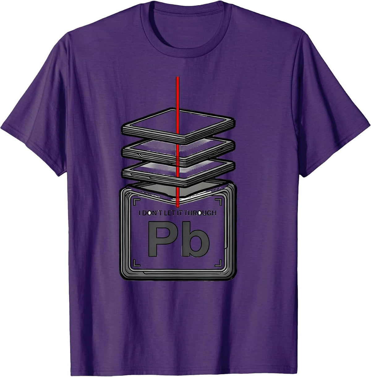 Men's I Don't Let It Through Funny Chemistry Element Science Humor T-Shirt - Purple