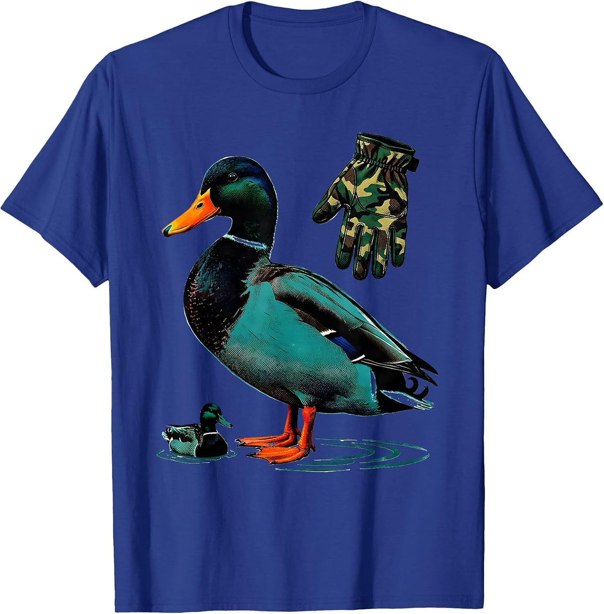 Men's Camo Mallard Duck Hunting Dad Humor Gift T-Shirt - Royal Blue