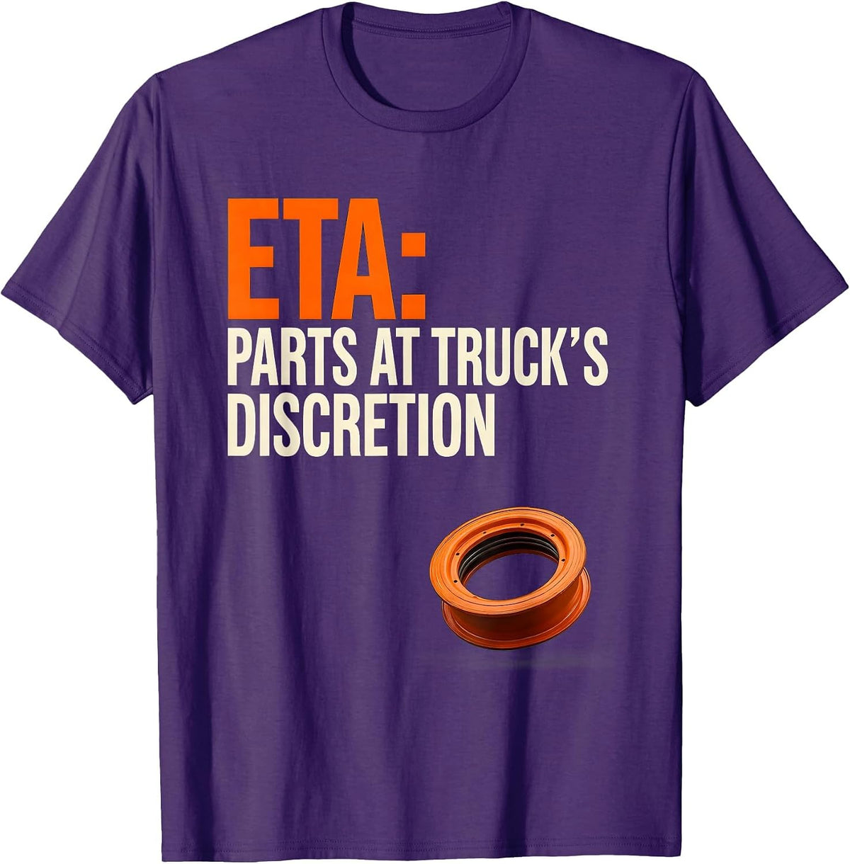 Men's ETA PARTS AT TRUCK'S DISCRETION Funny Mechanic Skeleton Auto T-Shirt - Purple