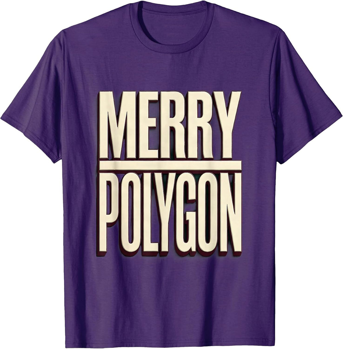 Men's Merry Polygon Funny Math Teacher Christmas STEM Humor T-Shirt - Purple
