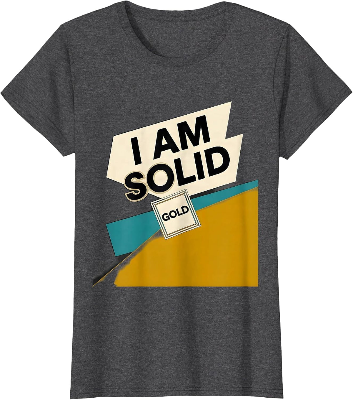 Women's I Am Solid Gold Midcentury Modern Chemistry Teacher Science T-Shirt - Dark Heather Grey
