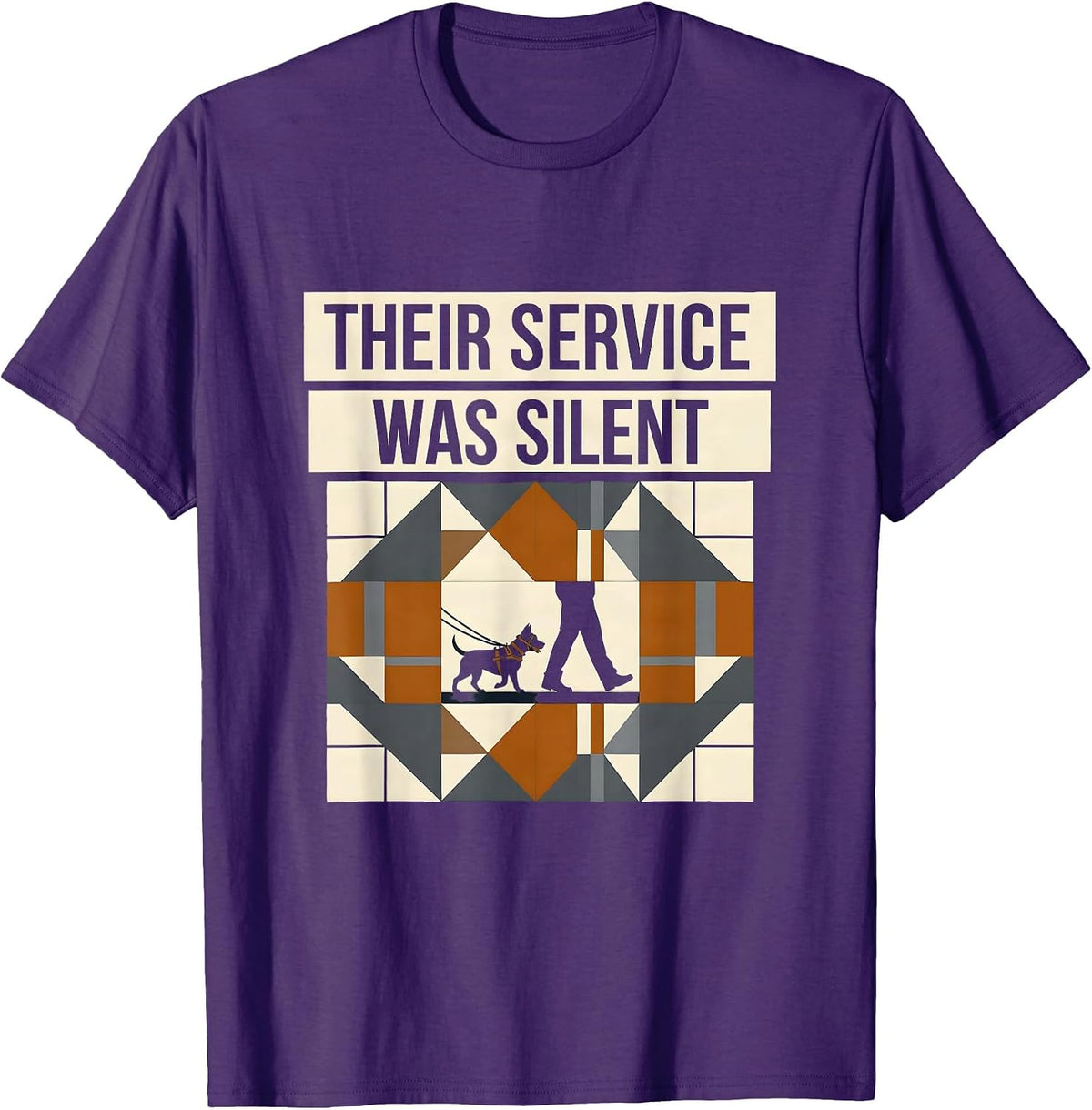 Their Service Was Silent Funny Belgian Malinois K9 Handler T-Shirt - Purple
